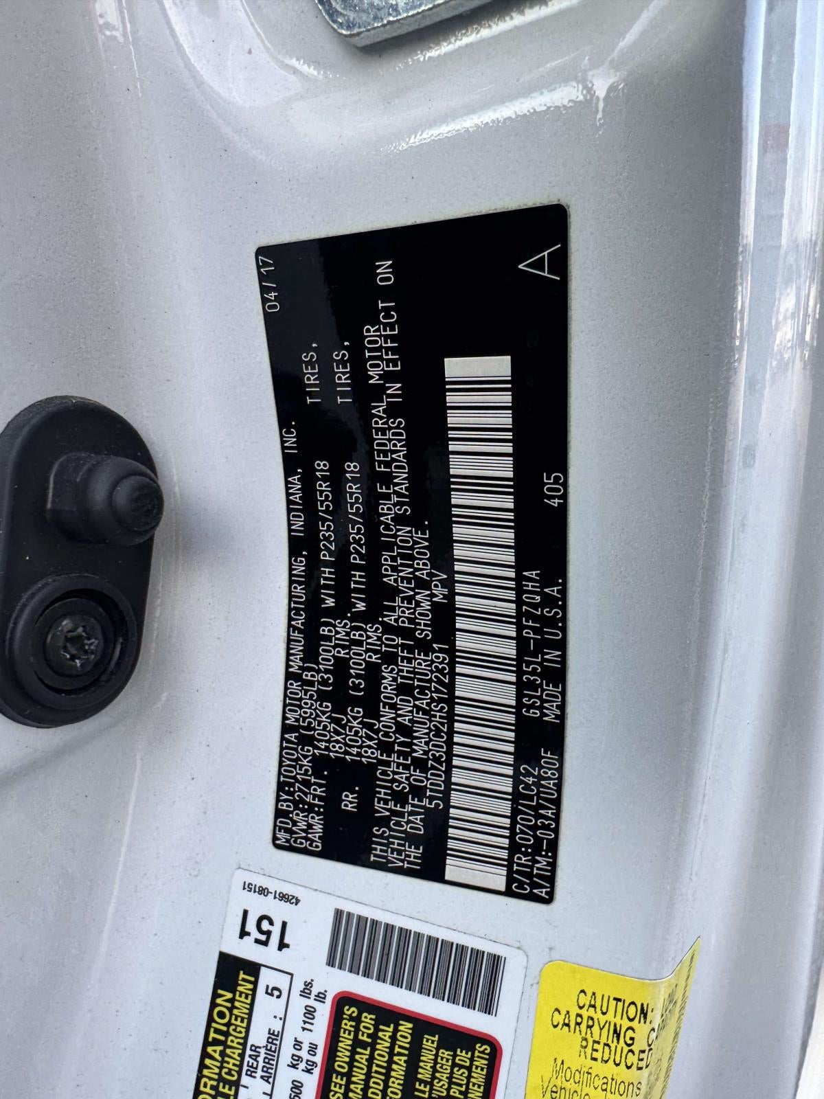 2017 Toyota Sienna XLE Premium 7 Passenger